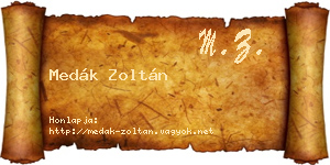 Medák Zoltán névjegykártya